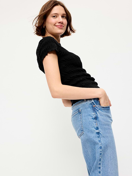 Old Navy Slit-Neck Smocked Top — photo 4