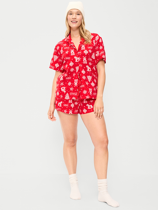 Old Navy Flannel Pajama Short Set for Women — photo 5