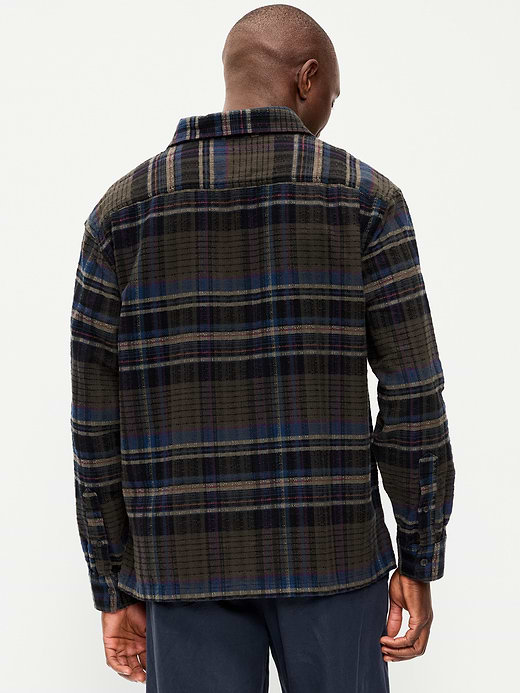 Old Navy Loose Fit Textured Plaid Pocket Shirt — photo 3
