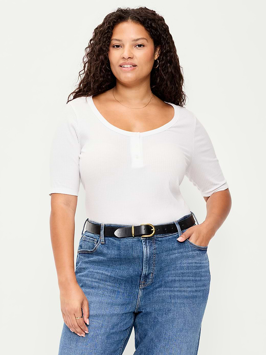 Old Navy Scoop-Neck Fitted Henley Top — photo 5