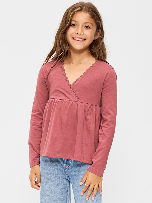 Old Navy Long-Sleeve Faux-Wrap Top for Girls — photo 1
