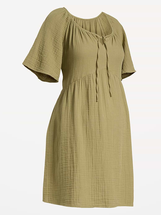 Old Navy Maternity Crinkle Gauze Flutter-Sleeve Mini Swing Dress — photo 3