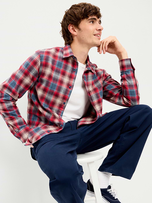 Old Navy Relaxed Long-Sleeve Flannel Pocket Shirt — photo 4