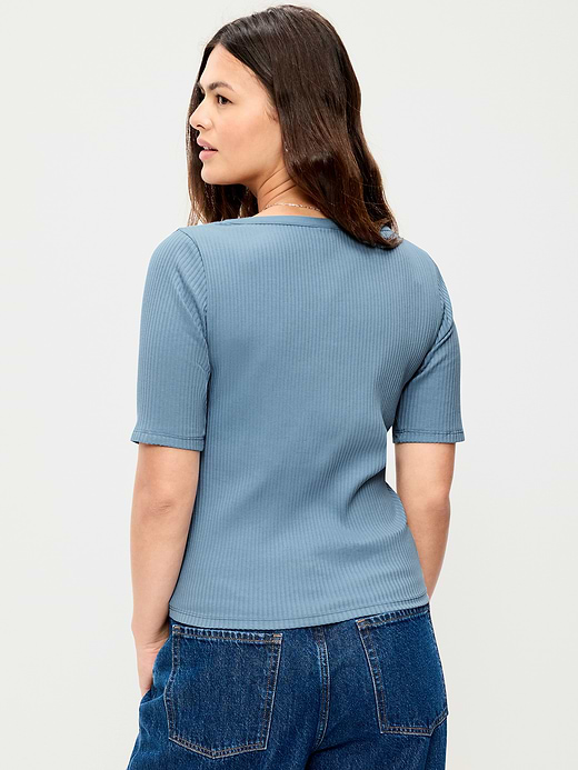 Old Navy Scoop-Neck Fitted Henley Top — photo 8