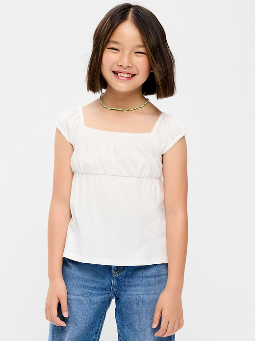 Old Navy Printed Short-Sleeve Scallop-Trim Top for Girls — photo 1