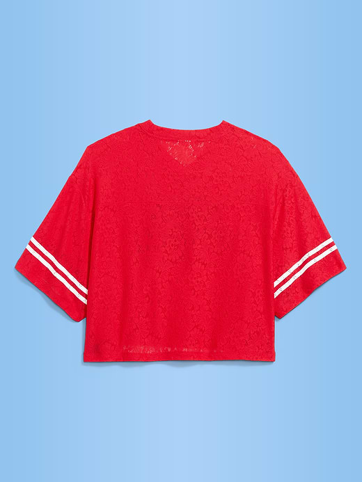 Old Navy FIFA World Cup 26™ France Boxy Lace V-Neck T-Shirt for Women — photo 3