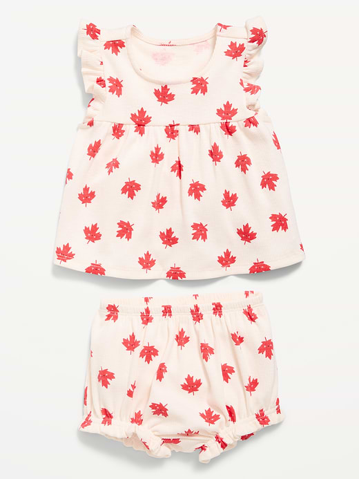 Old Navy Ribbed Flutter-Sleeve Top and Shorts Set for Baby — photo 3