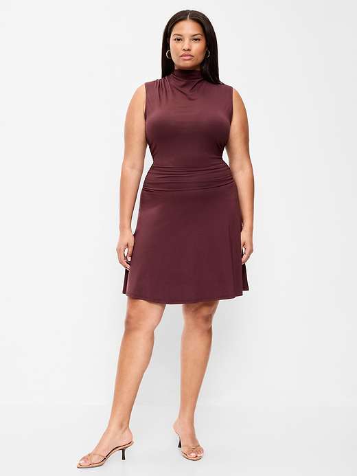 Old Navy Gathered Mock-Neck Drop-Waist Mini Dress — photo 9