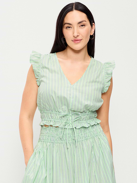 Old Navy Flutter-Sleeve Poplin Top — photo 6