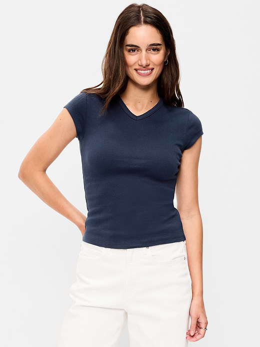 Old Navy Snug High V-Neck T-Shirt — photo 1