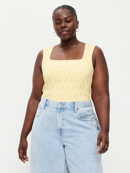 Old Navy Seamed-Bodice Eyelet Tank Top — photo 9