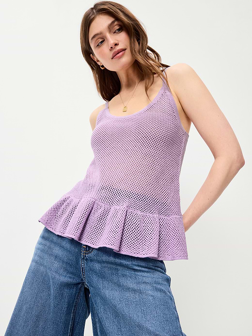 Old Navy Metallic Peplum Tank Top — photo 4