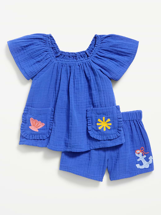 Old Navy Printed Sleeveless Top and Shorts Set for Toddler Girls — photo 1