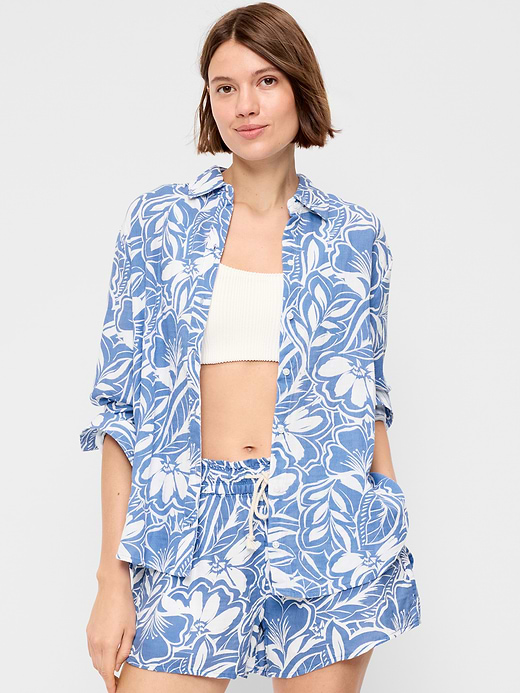 Old Navy Open-Back Crinkle Gauze Button-Down Shirt — photo 1