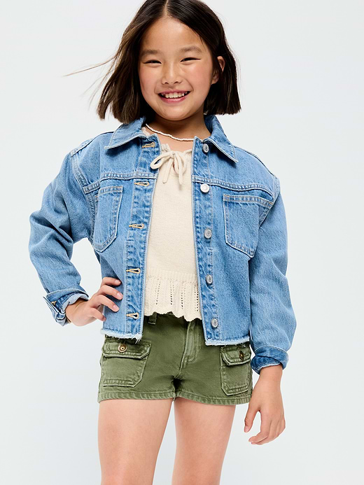 Old Navy Low-Rise Utility Jean Shorts for Girls — photo 4