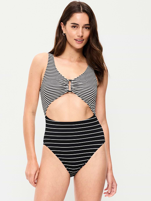 Old Navy Textured One-Piece Cut-Out Swimsuit — photo 1