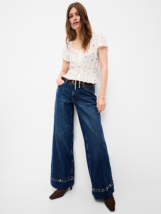 Old Navy Lace-Trim Button-Down Top — photo 4