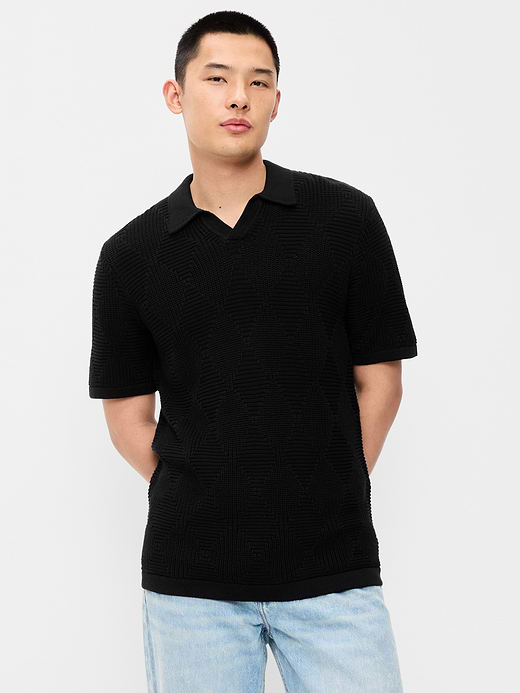 Old Navy Mixed-Stitch Polo Sweater — photo 1