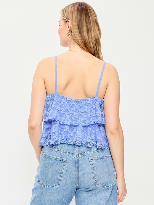 Old Navy Sleeveless Tiered Lace Ruffle Top — photo 8