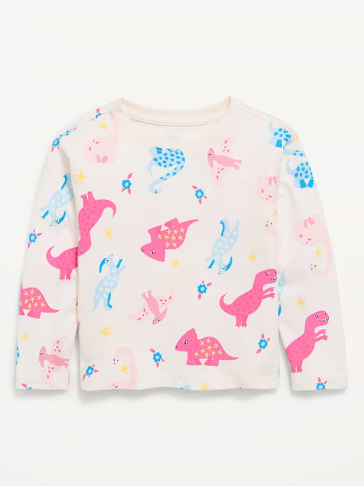 Old Navy Printed Fitted Long-Sleeve Ribbed T-Shirt for Toddler Girls — photo 1