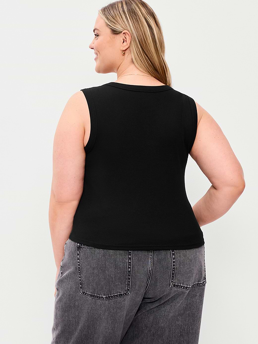Old Navy Snug Crop V-Neck Ribbed Tank Top — photo 9