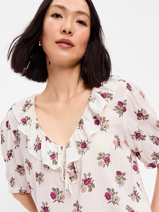 Old Navy Ruffle Collar Tie-Front Top — photo 5