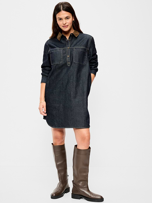 Old Navy Long-Sleeve Button-Down Mini Shirt Dress — photo 7