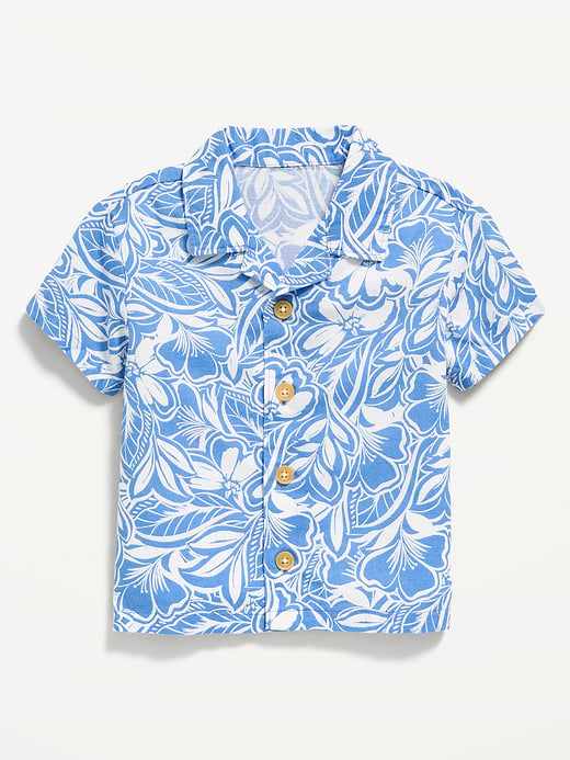 Old Navy Short-Sleeve Linen-Blend Shirt for Baby