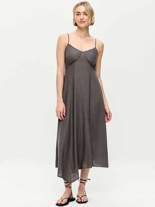 Old Navy Fit & Flare Tie-Back Asymmetrical Midi Dress — photo 1