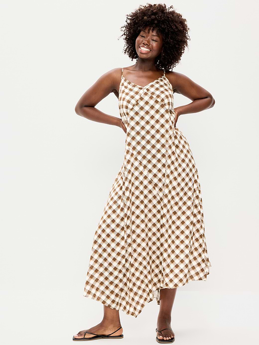 Old Navy Fit & Flare Tie-Back Asymmetrical Midi Dress — photo 7