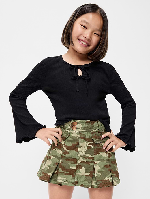 Old Navy Pleated Utility Denim Skirt for Girls — photo 4