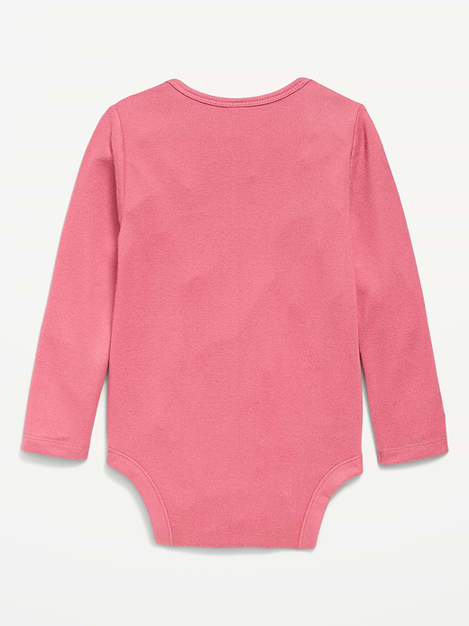 Old Navy Long-Sleeve Ribbed Ruffle-Trim Bodysuit for Baby — photo 3