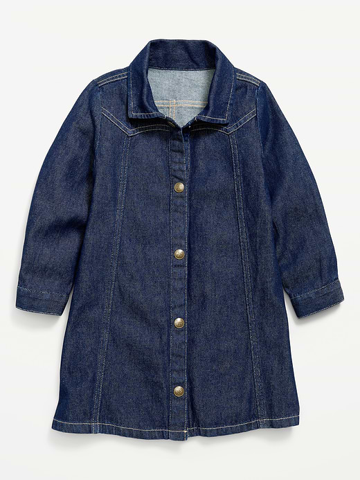 Old Navy Long-Sleeve Western Denim Shirt Dress for Toddler Girls — photo 1
