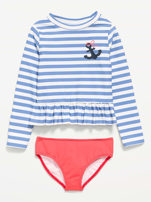 Old Navy Printed Long-Sleeve Rashguard Swim Top Set for Toddler Girls