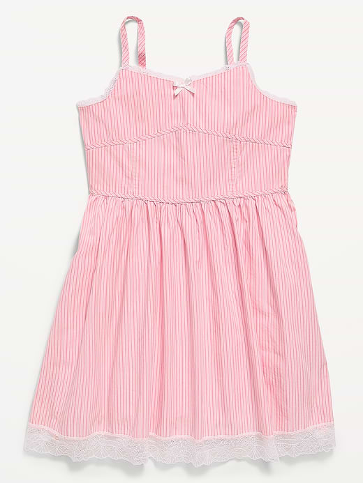 Old Navy Sleeveless Fit and Flare Striped Lace-Trim Dress for Girls — photo 4