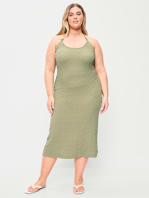 Old Navy Beaded Halter-Neck Textured Midi Dress — photo 8