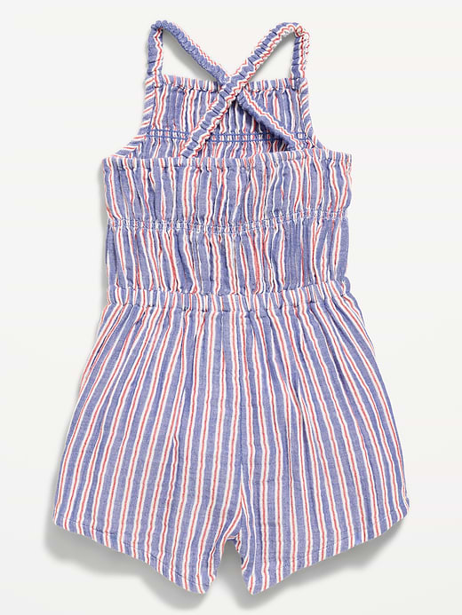 Old Navy Sleeveless Double-Weave Smocked Romper for Toddler Girls — photo 4