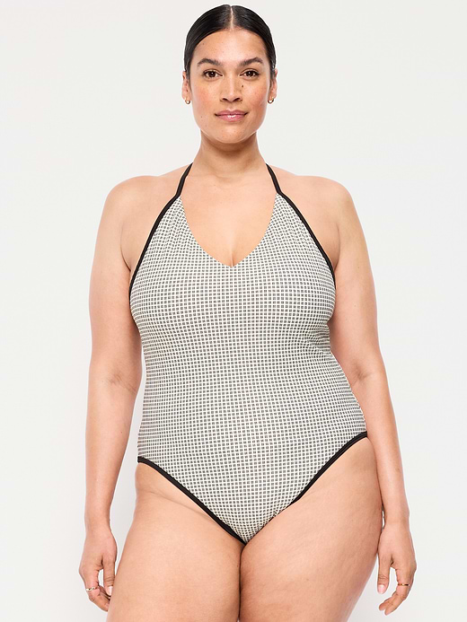 Old Navy Pique V-Neck Halter Swimsuit — photo 8