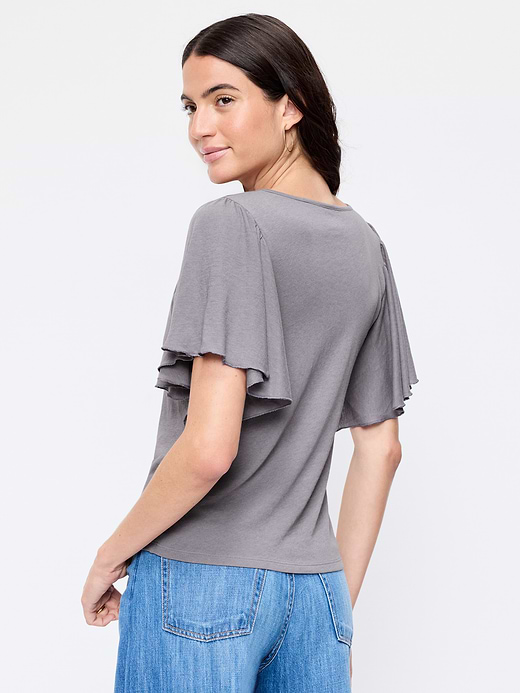Old Navy V-Neck Flutter Sleeve Top — photo 3