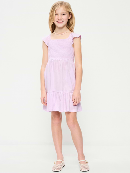 Old Navy Printed Smocked Fit and Flare Dress for Girls