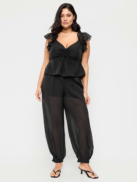 Old Navy High-Waisted Sheer Chiffon Harem Pants — photo 8