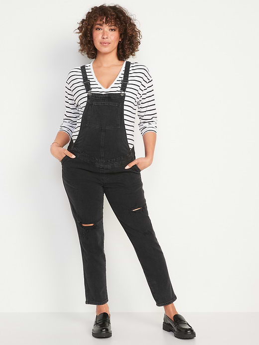 Old Navy Maternity Side-Panel OG Straight Jean Overalls — photo 1