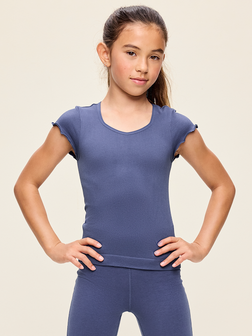 Old Navy Fitted Seamless Ribbed  Performance Top for Girls — photo 1