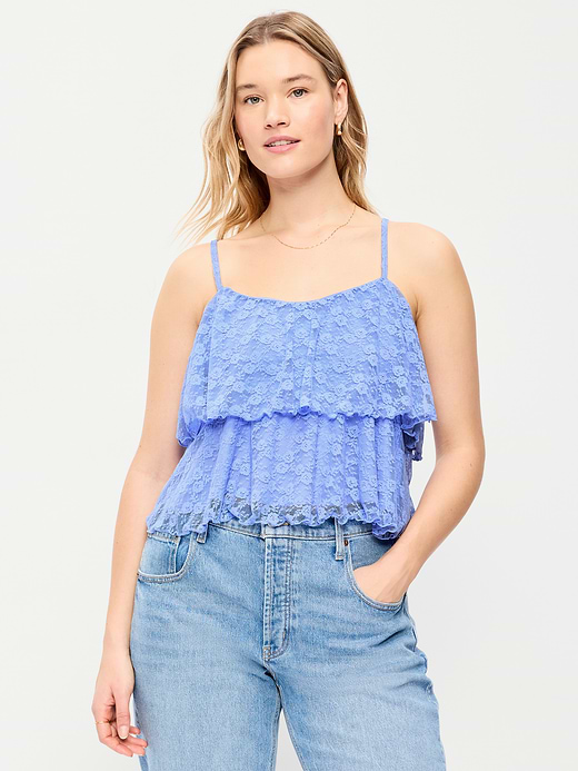 Old Navy Sleeveless Tiered Lace Ruffle Top — photo 7