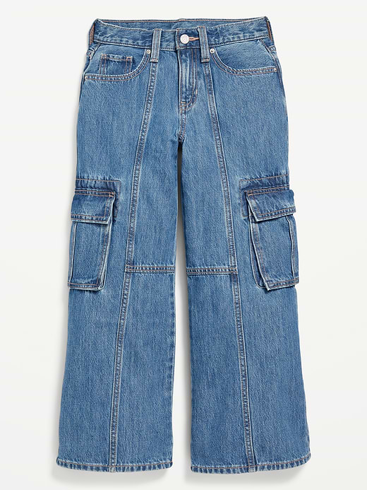 Old Navy High-Waisted Super Baggy Wide-Leg Cargo Jeans for Girls — photo 5