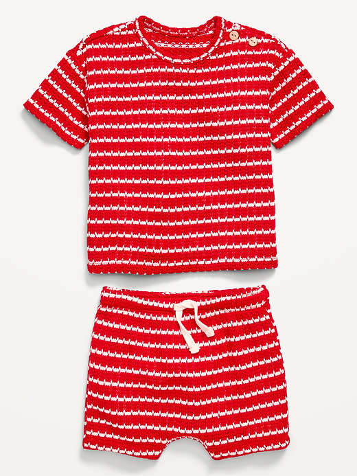 Old Navy Short-Sleeve Crochet-Knit Top and Shorts Set for Baby — photo 3