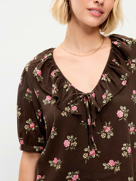 Old Navy Ruffle Collar Tie-Front Top — photo 5