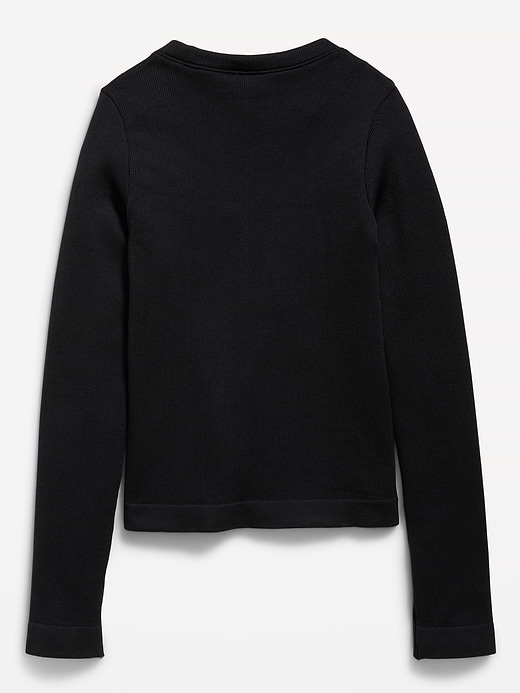 Old Navy Fitted Long-Sleeve Seamless Ribbed Performance Top for Girls — photo 5