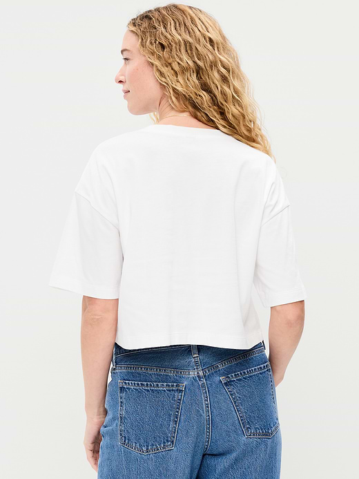 Old Navy Vintage Crew-Neck Oversized Crop T-Shirt — photo 3