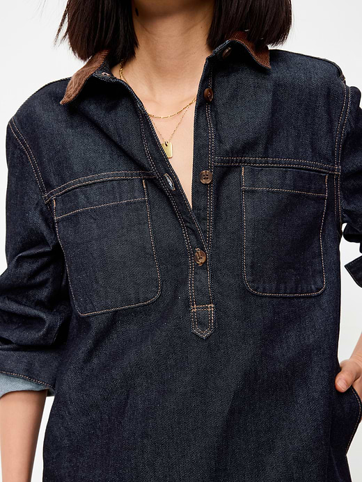 Old Navy Long-Sleeve Button-Down Mini Shirt Dress — photo 6